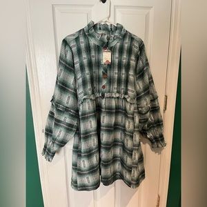 NWT Free People Redwood Flannel Dress